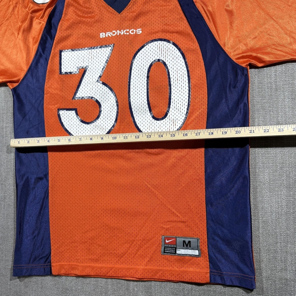 Vintage Denver Broncos Jersey Mens Medium Orange NFL Football Davis 30 Nike - Picture 5 of 7